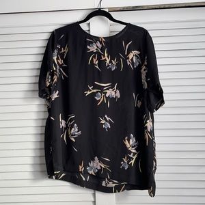 Black shirt sleeve blouse